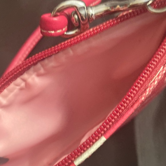 Genuine Coach Heritage Pink and White Wristlet. Signature Wristlet leather trim - Picture 12 of 15